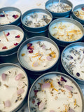 Crystal candle aromatherapy tin - Hikari Candles 