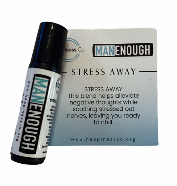 Man Enough Happiness Co Stress  Away Essential Oil Mens Range 10ml - Hikari Candles 