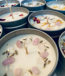 Crystal candle aromatherapy tin - Hikari Candles 